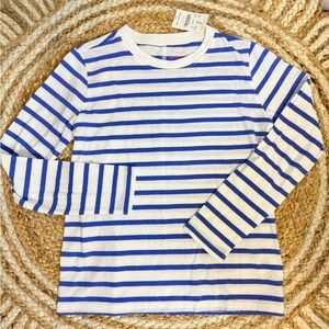 Crewcuts Blue and White Striped Long Sleeve Tee